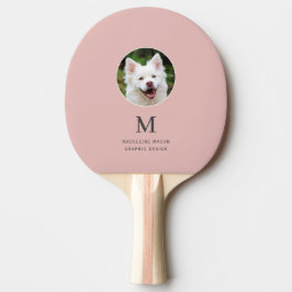 Raquete De Ping Pong Foto de Pet Cor-de-Rosa Esbranquiçada Personalizad