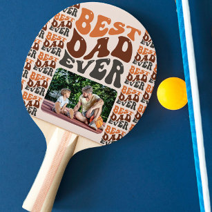 Raquete De Ping Pong Foto do Melhor Pai De Tipografia Retron Groovy