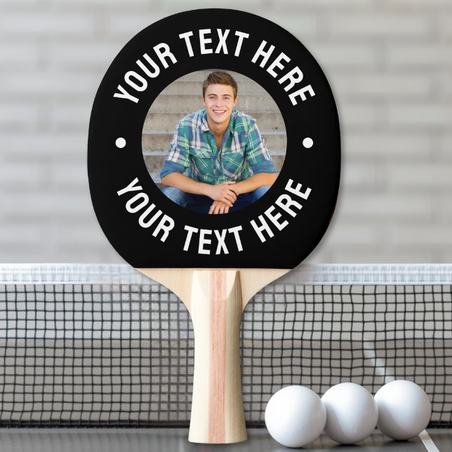 Raquete De Ping Pong Foto e Texto Personalizados (Personalized Photo And Text Ping Pong Paddle)