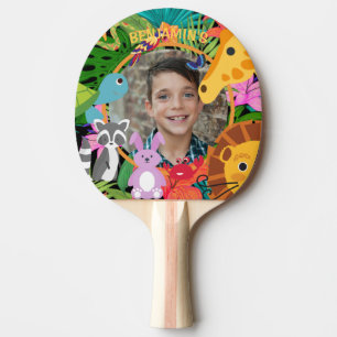 Raquete De Ping Pong Foto personalizada de lindos animais da selva
