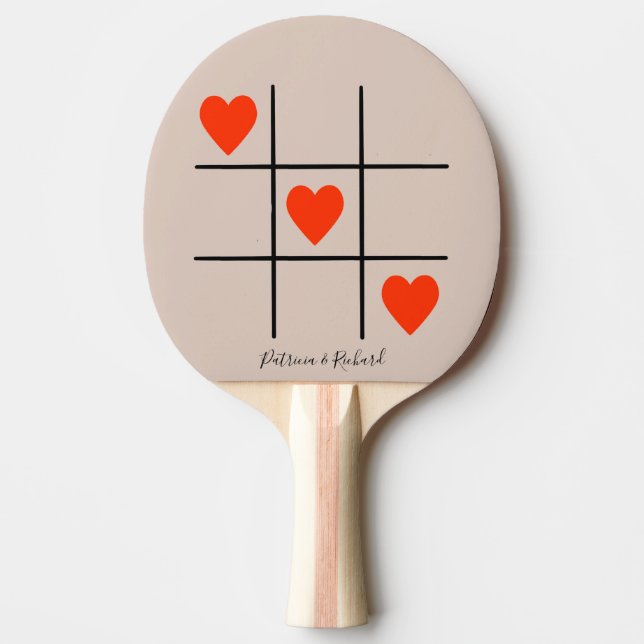 Raquete De Ping Pong Foto personalizar o amor do Namorados (Frente)