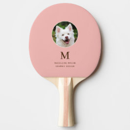 Raquete De Ping Pong Foto Pet Rosa Pêssego Personalizada