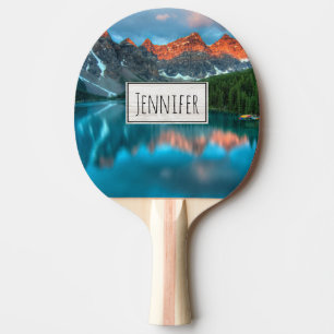 Raquete De Ping Pong Fotografia do cenário de montanha e lago