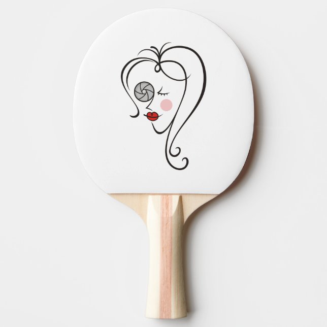 Raquete De Ping Pong Fotógrafo feminino (Frente)