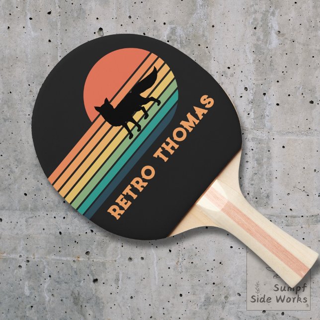Raquete De Ping Pong Fox Retroativa com Nome (Criador carregado)