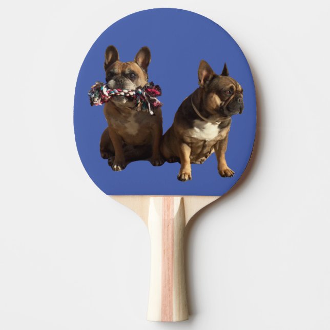 Raquete De Ping Pong Französische Bulldoggen Freundschaft (Frente)