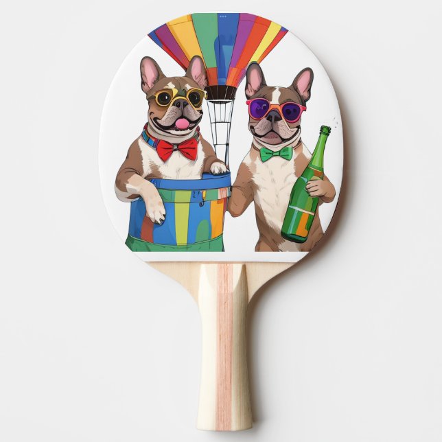 Raquete De Ping Pong Französische Bulldoggen Neujahr French Bulldog (Frente)
