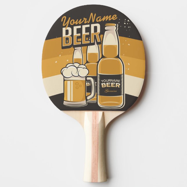 Raquete De Ping Pong Frasco de Cerveja Personalizado Bar Repetitivo  (Frente)