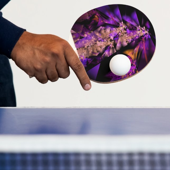 Raquete De Ping Pong Fratural moderno em preto e roxo (Insitu)