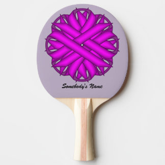 Raquete De Ping Pong Friso da Flor Roxo por Kenneth Yoncich