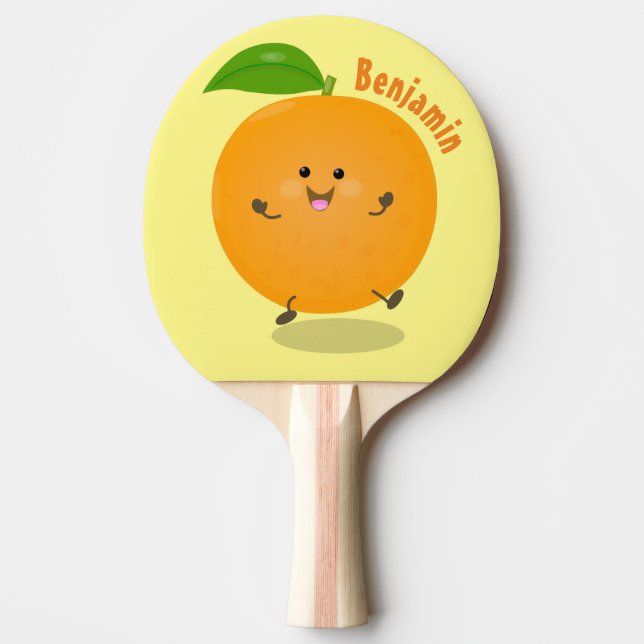 Raquete De Ping Pong Fruta de citrinos de laranja-dança (Frente)