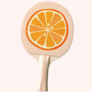 Raquete De Ping Pong Fruta de Diversão Citrus Orange