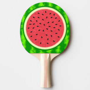 Raquete De Ping Pong Fruta do verão da fatia da melancia com casca