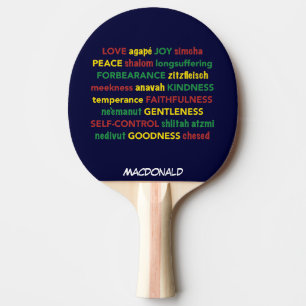 Raquete De Ping Pong Fruta ESPIRITUAL HEPÁTICO - AZUL ESCURO Personaliz