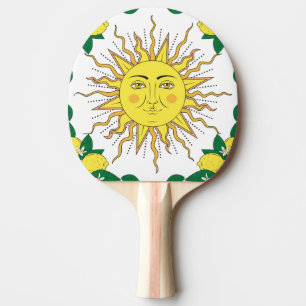 Raquete De Ping Pong Frutas Tropicais De Limão, Face Solar.
