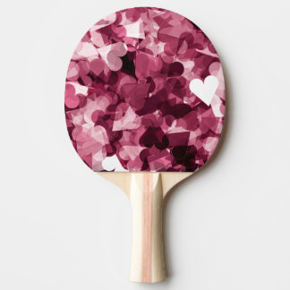 Raquete De Ping Pong Fundo cor-de-rosa macio dos corações de Kawaii