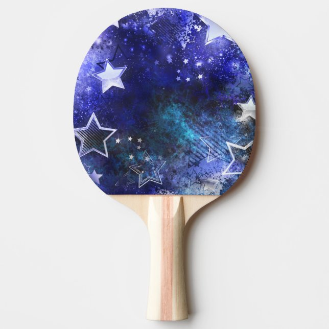 Raquete De Ping Pong Fundo de Espaço com Estrelas (Frente)