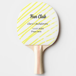 Raquete De Ping Pong fundo de linhas amarelas da festa de solteira do F