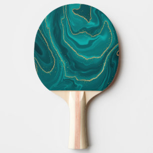 Raquete De Ping Pong Fundo de mármore líquido de turquesa com