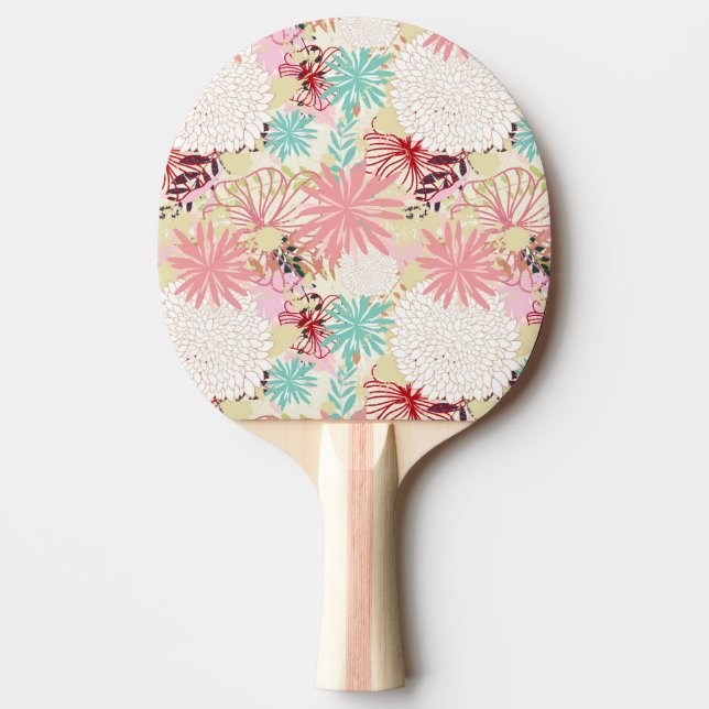 Raquete De Ping Pong Fundo floral 4 (Frente)