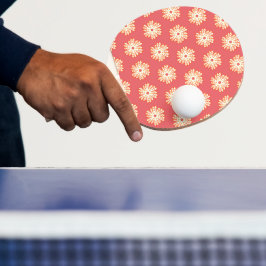 Raquete De Ping Pong fundo geométrico de design de incêndio floral