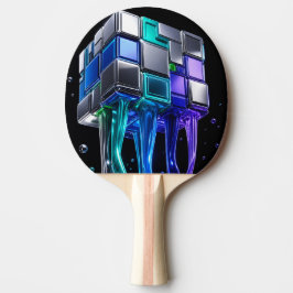 Raquete De Ping Pong Futuristic Chrome Puzzle Cube