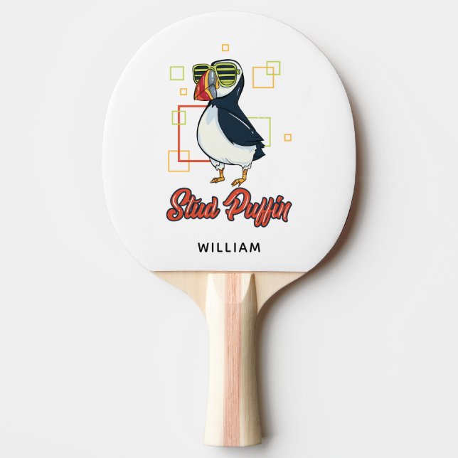 Raquete De Ping Pong Gag de Cuta de Pássaros do Mar Puffin Personalizad (Frente)