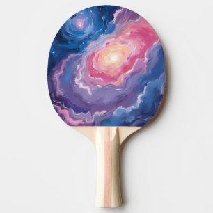 Raquete De Ping Pong Galáxia Acima Estrelas do Céu Aquarela Pastel