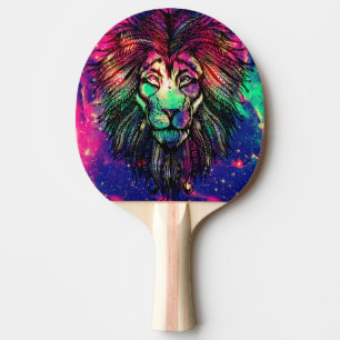 Raquete De Ping Pong Galáxia do Hipster Rainbow Lion