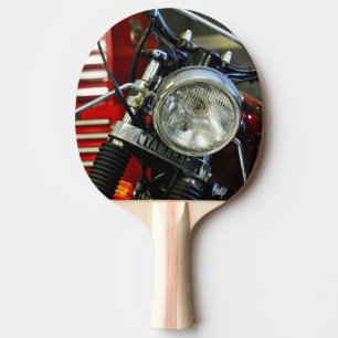 Raquete De Ping Pong Garagem de motocicleta vermelha