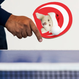 Raquete De Ping Pong Gatinho de Natal Fofo & Arte de Linha do Coração