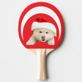 Raquete De Ping Pong Gatinho de Natal Fofo & Arte de Linha do Coração