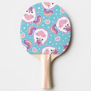 Raquete De Ping Pong Gatinho do Unicórnio Cute Chubby Kitschy