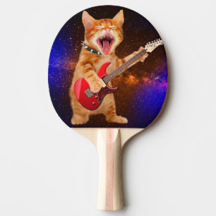 Raquete De Ping Pong Gato de estrela do rock