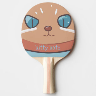 Raquete De Ping Pong Gato de Gato Rosto