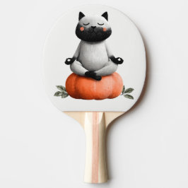 Raquete De Ping Pong Gato de Halloween na Design de Pumpkin