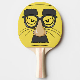 Raquete De Ping Pong Gato Mustached da máscara da cara engraçada