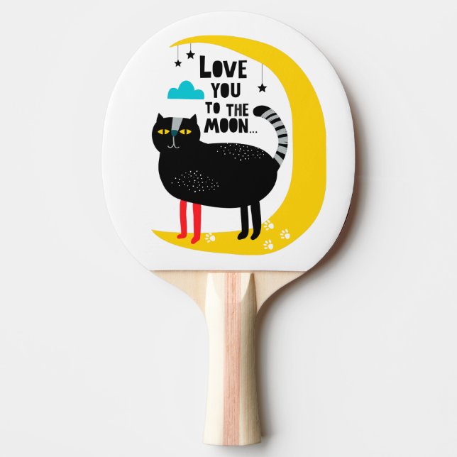 Raquete De Ping Pong Gato na lua (Frente)