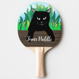 Raquete De Ping Pong Gato Negro