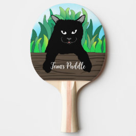 Raquete De Ping Pong Gato Negro