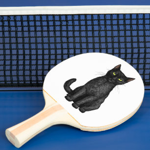 Raquete De Ping Pong Gato negro