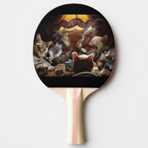 Raquete De Ping Pong Gatos jogando pôquer