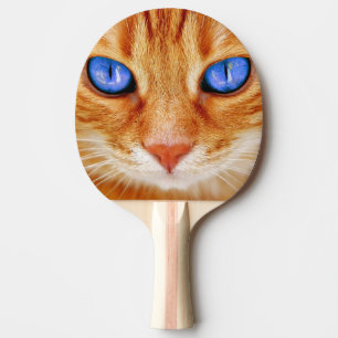 Raquete De Ping Pong Gatos Olhos Face Tigre Carapau Vermelho Gato