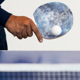 Raquete De Ping Pong Gelo e neve texturizados Padrão Azul de Natal