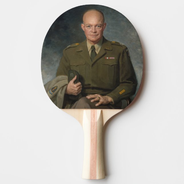 Raquete De Ping Pong General Dwight Eisenhower 5 Star - Retrato Pintado (Frente)
