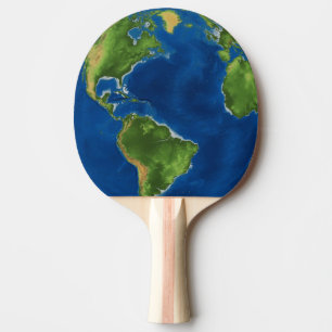 Raquete De Ping Pong Geografia do globo terrestre com aquarelas ilusão