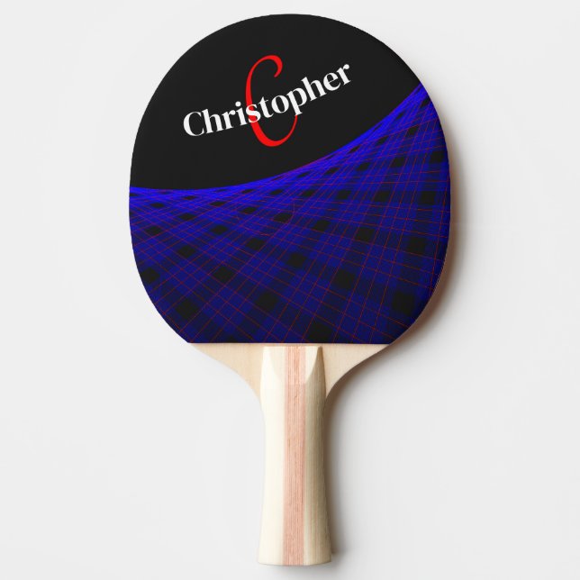 Raquete de Ping Pong Geométrica Tapete Espacial (Frente)