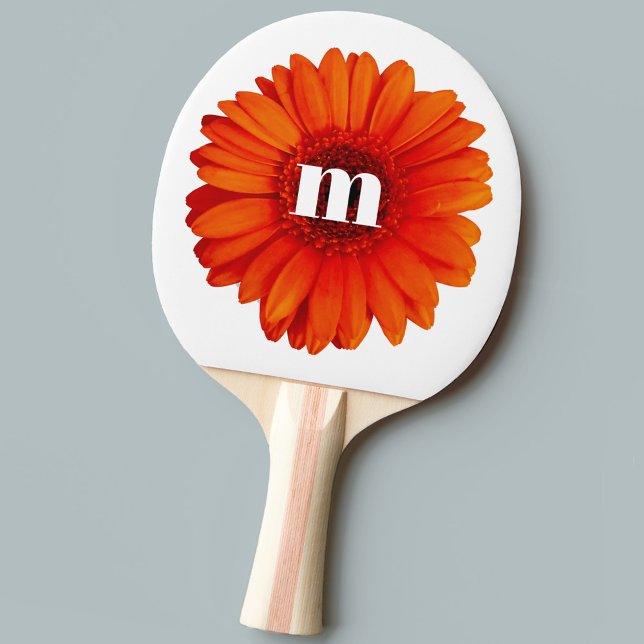 Raquete De Ping Pong Gerbera Daisy Monograma inicial (Criador carregado)