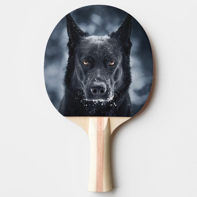 Raquete De Ping Pong German shepherd Preto (Frente)