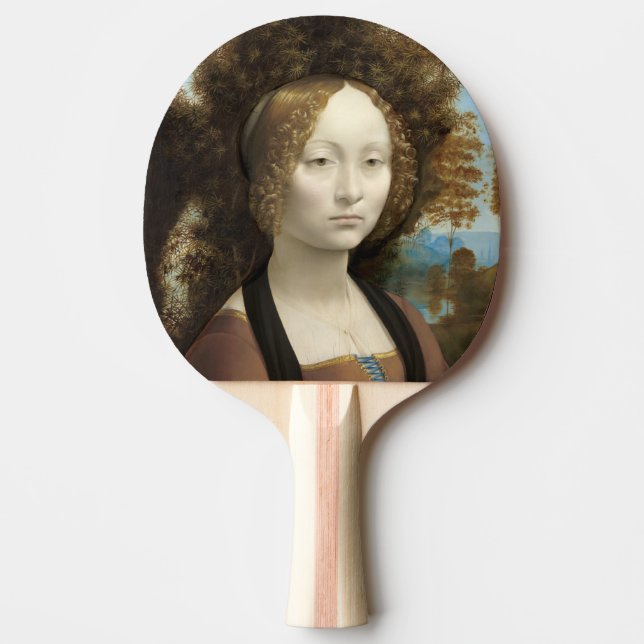 Raquete De Ping Pong Ginevra de' Benci Leonardo da Vinci (Frente)